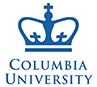 Culmbia universoty logo. blue serif font with an icon of a crown