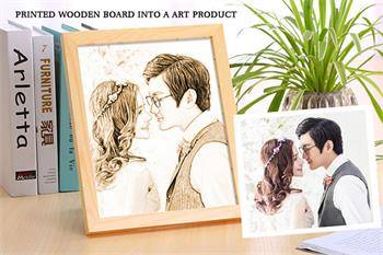 a photo of a laser engraved image next to an actual photo of the same image. Made by Thunder Laser Canada