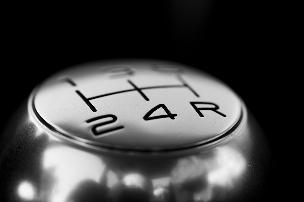 closeup image of a laser engraved gear shifter for a car