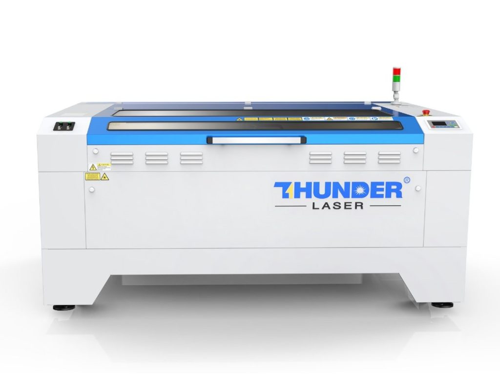 white and blue Thunder laser cutter machine Nova 51
