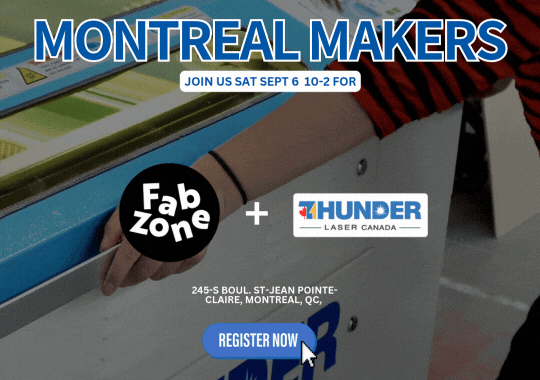thunder laser laser lab demo in montrACeal at fabzone Sept 6 10-2