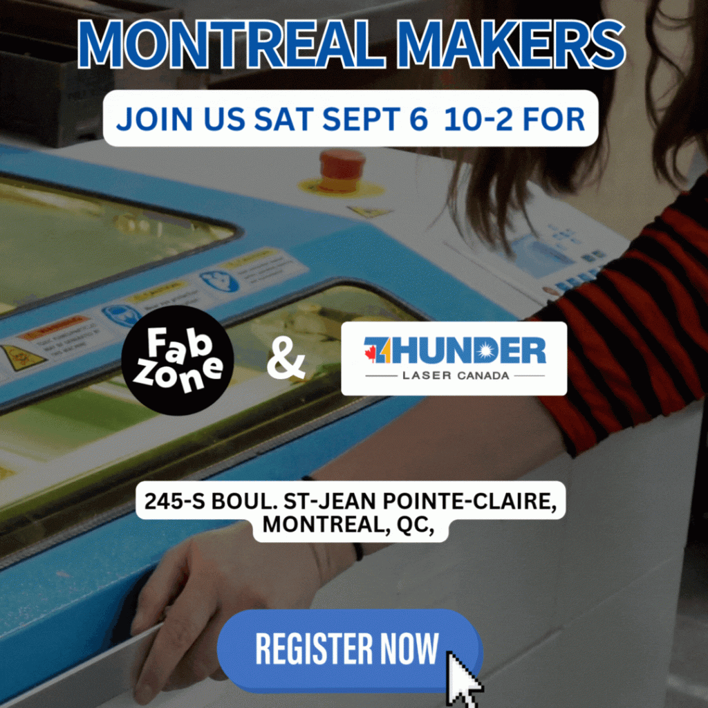 thunder laser laser lab demo in montrACeal at fabzone Sept 6 10-2