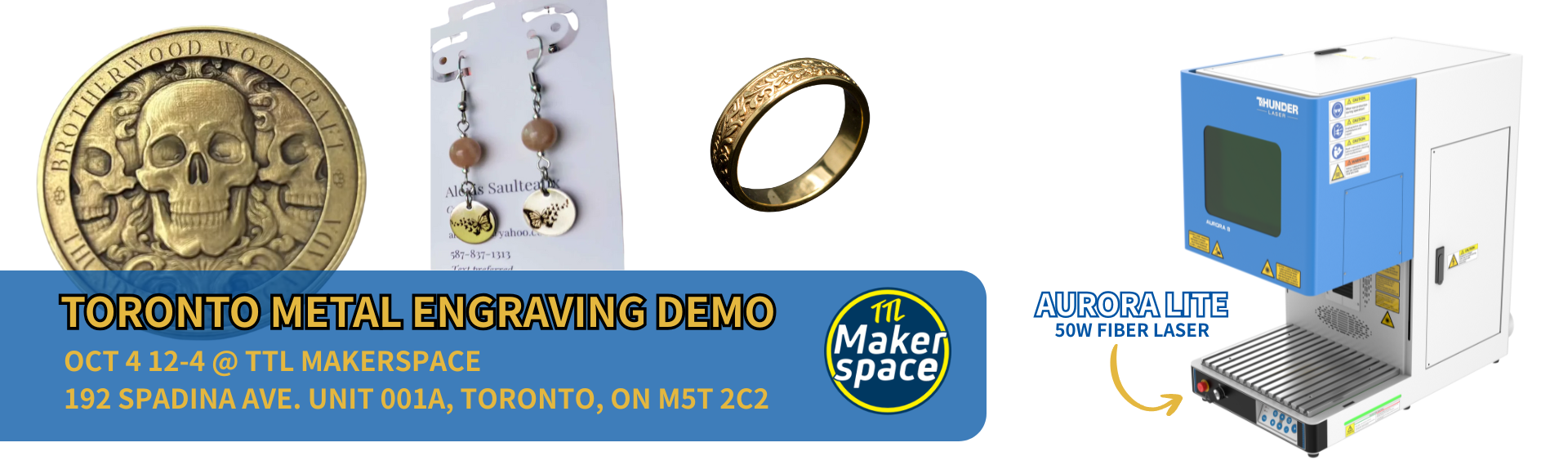 0CT 4 12-4 TTL METAL ENGRAVING DEMO THUNDER LASER CANADA