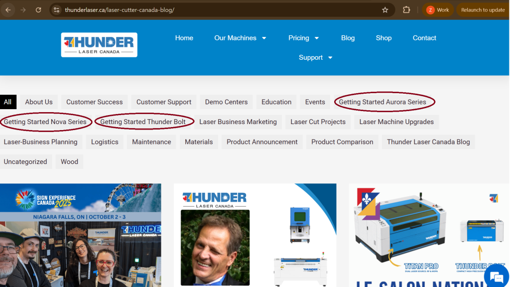 getting started Thunder Laser blog