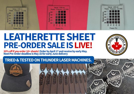 faux leatherette pre order sale laser supply canada Thunder laser Canada